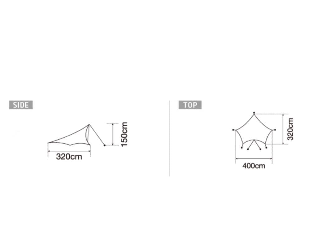 【 peak】ライトタープペンタシールド 別売150cm専用ポール付