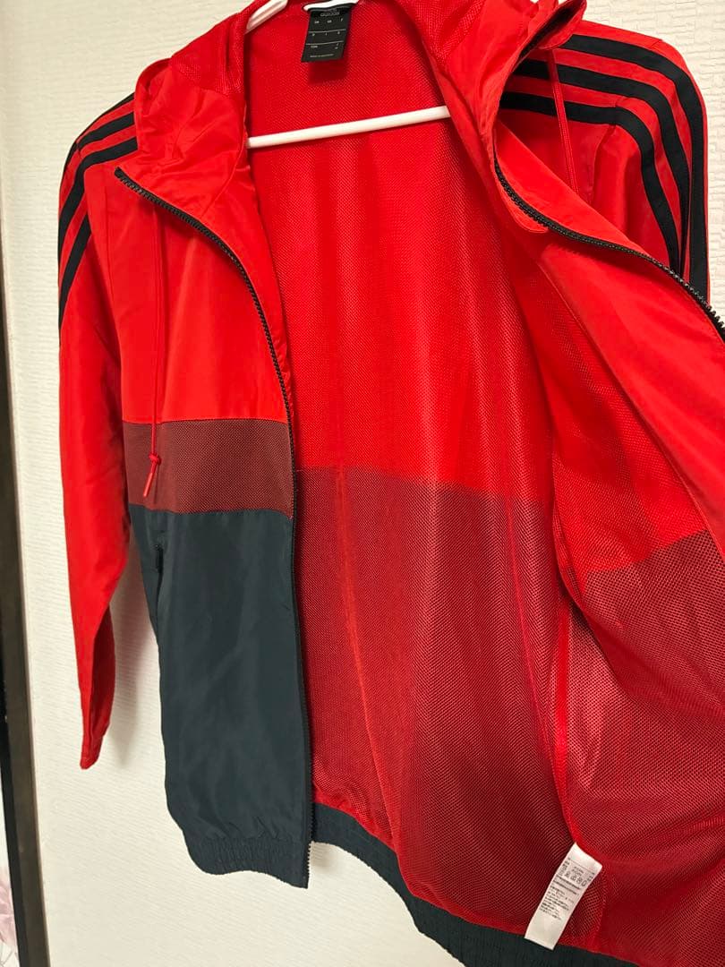 adidas ジャージ上下セット Lサイズ 赤黒