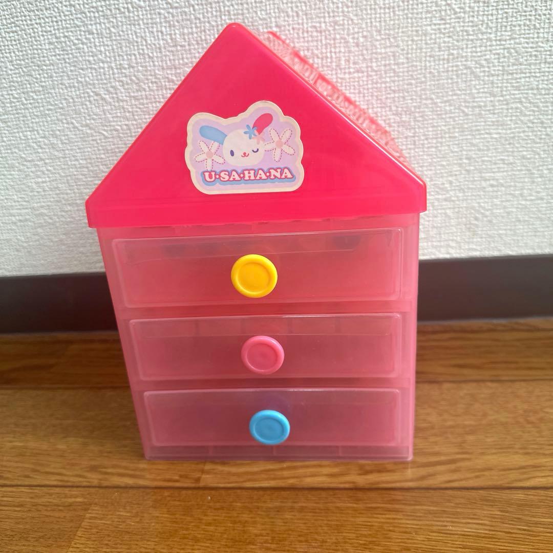 ウサハナ　家　ケース　ペン　スタンプ　色鉛筆付き　平成レトロ　サンリオ