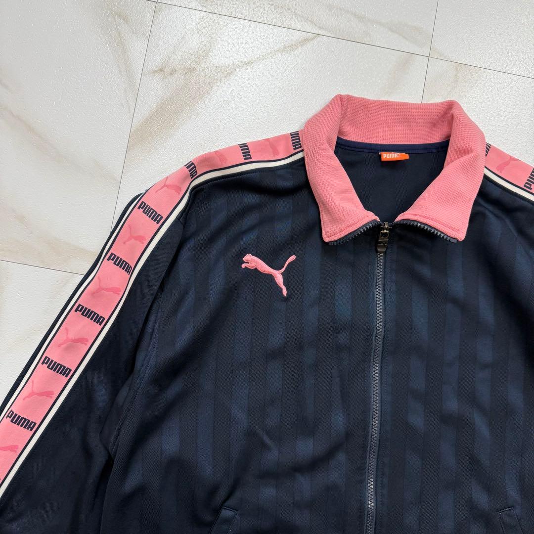 PUMA プーマ セットアップ でかロゴ ピンク×ネイビー 上下