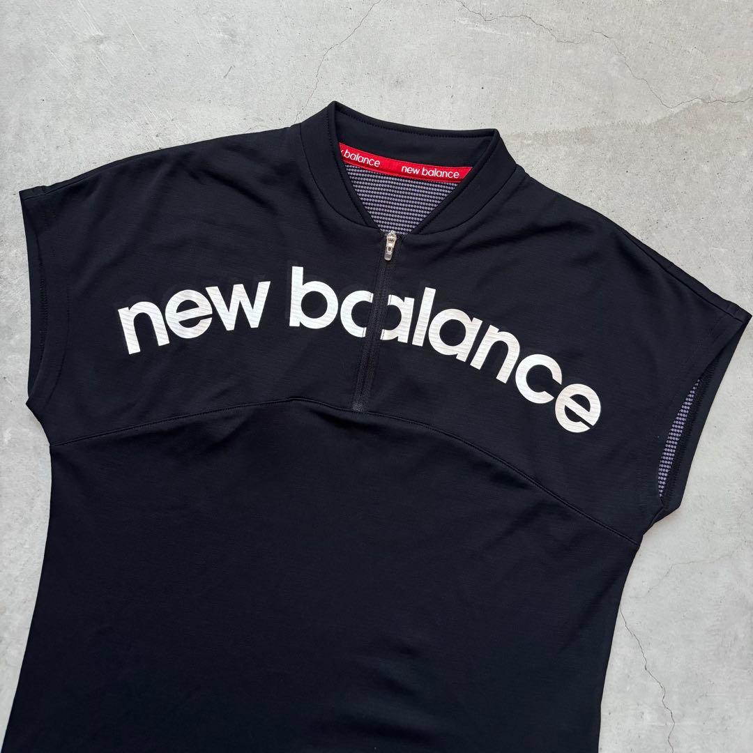 【美品】NEW BALANCE GOLF ハーフジップ ノースリーブシャツ 0