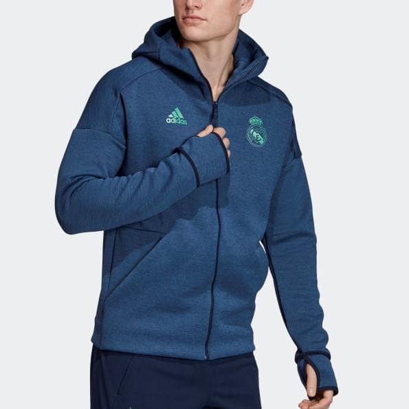 美品adidasレアルZNEフーディージャケットSメンズNAVY送料無料