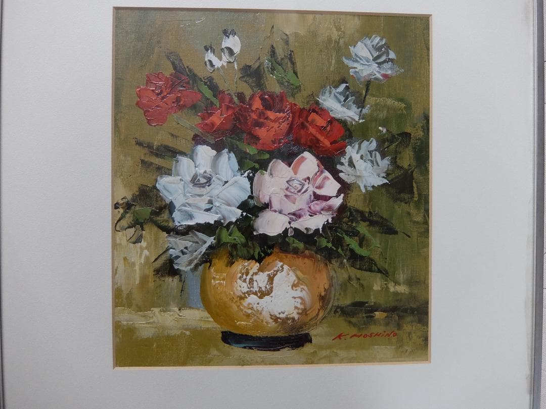 K. Moshino 油彩画 花瓶の花