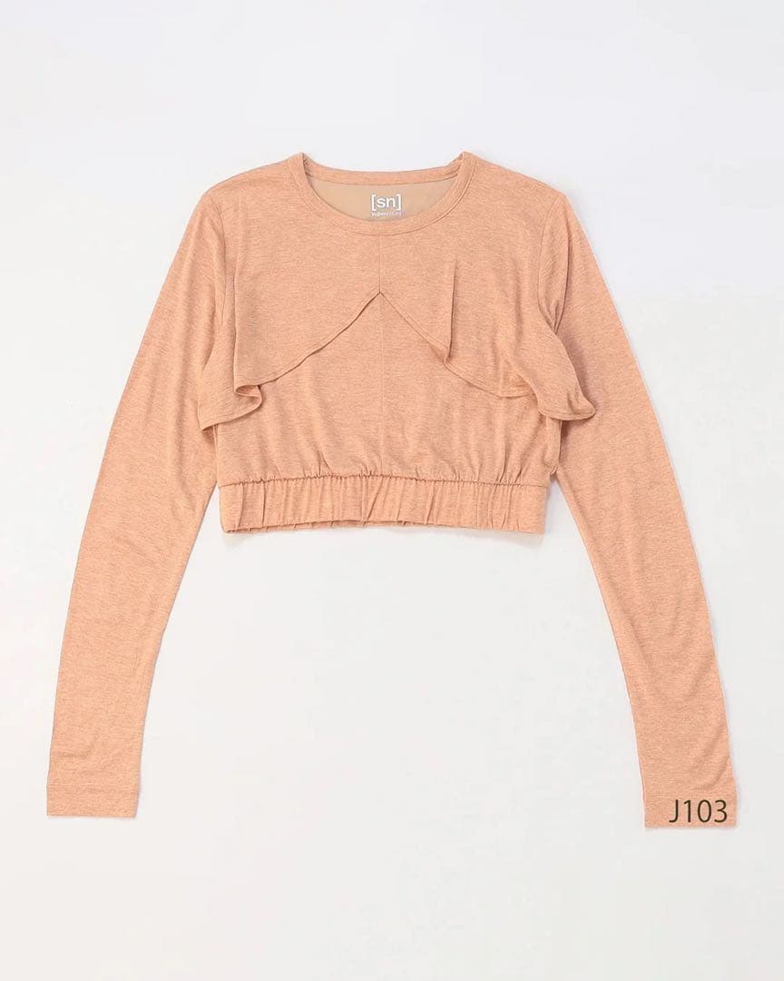 新品［sn］super.natural クロップレイヤートップ ヨガ オレンジ