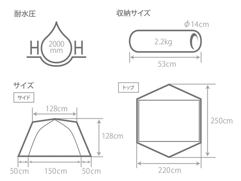 DOD　ワンタッチカンガルーテントS　T2-616-TN　別売りフライシート付き