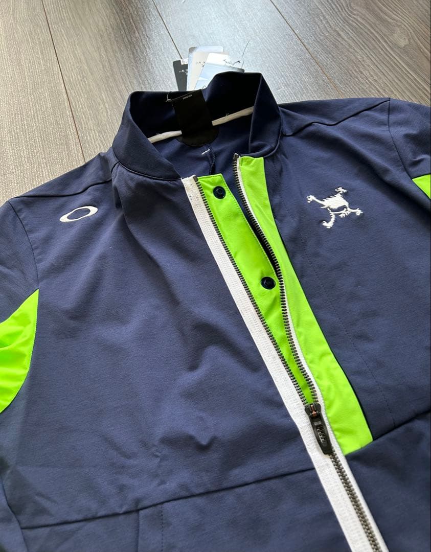 新品 OAKLEY オークリー ゴルフジャケット UPF50 吸汗速乾 紺系 M