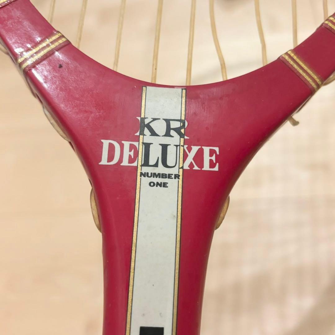 KAWASAKI KR DELUX NUMBER ONE 木製テニスラケット 赤