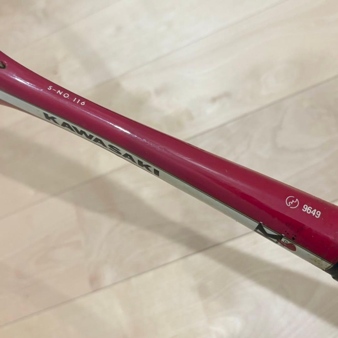 KAWASAKI KR DELUX NUMBER ONE 木製テニスラケット 赤