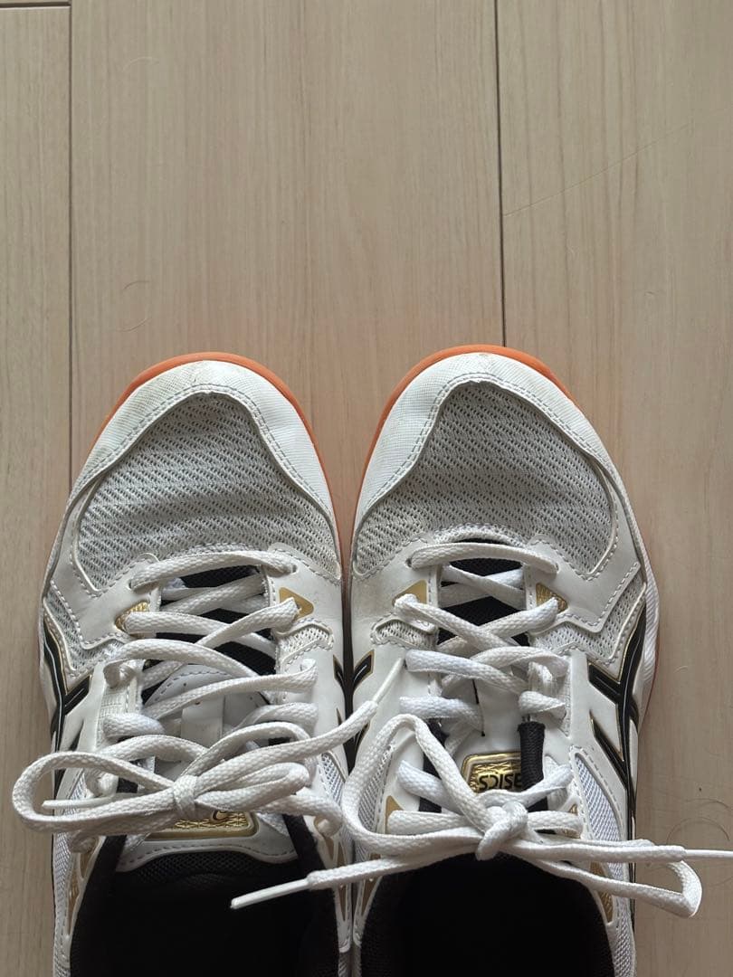 ASICS バレーボールシューズ ホワイト/ブラック 収納バッグ付き