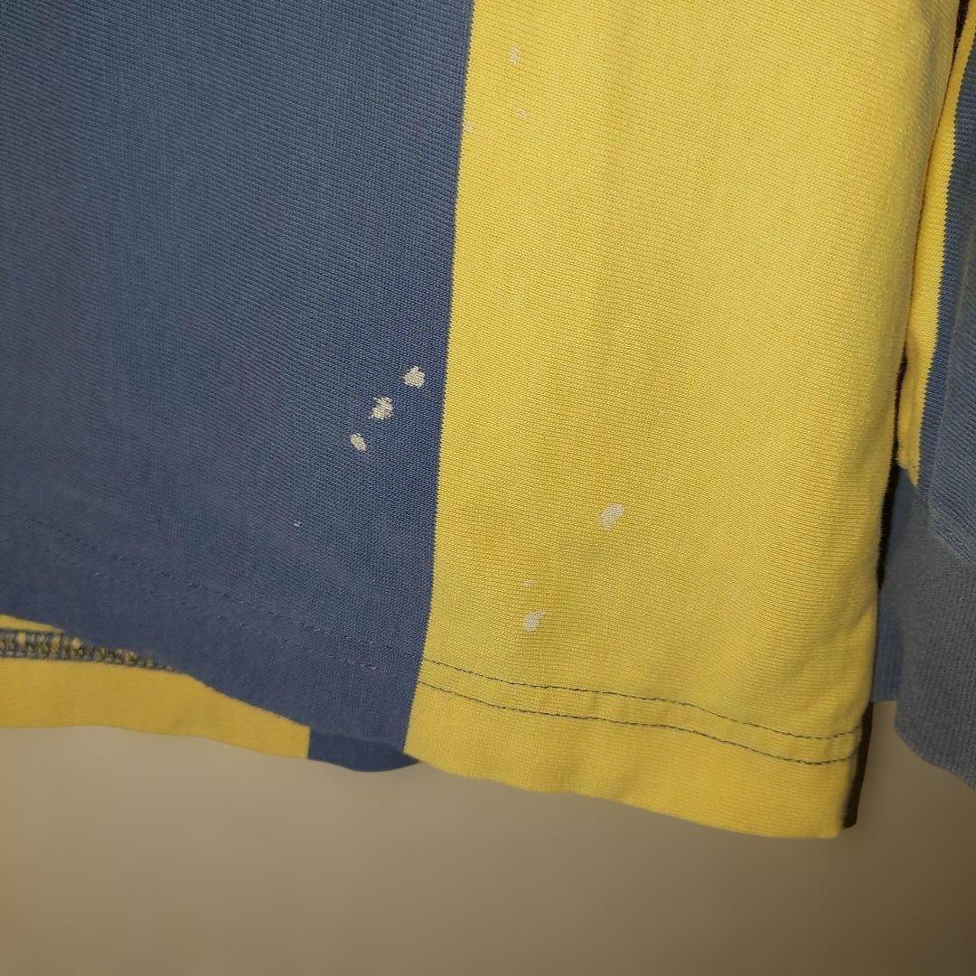 90s Polo by Ralph Lauren ストライプ ラガーシャツ 紺黄