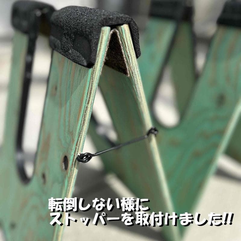 NEW ハンドメイド　ボードベッド グリーン　サーフボードスタンド