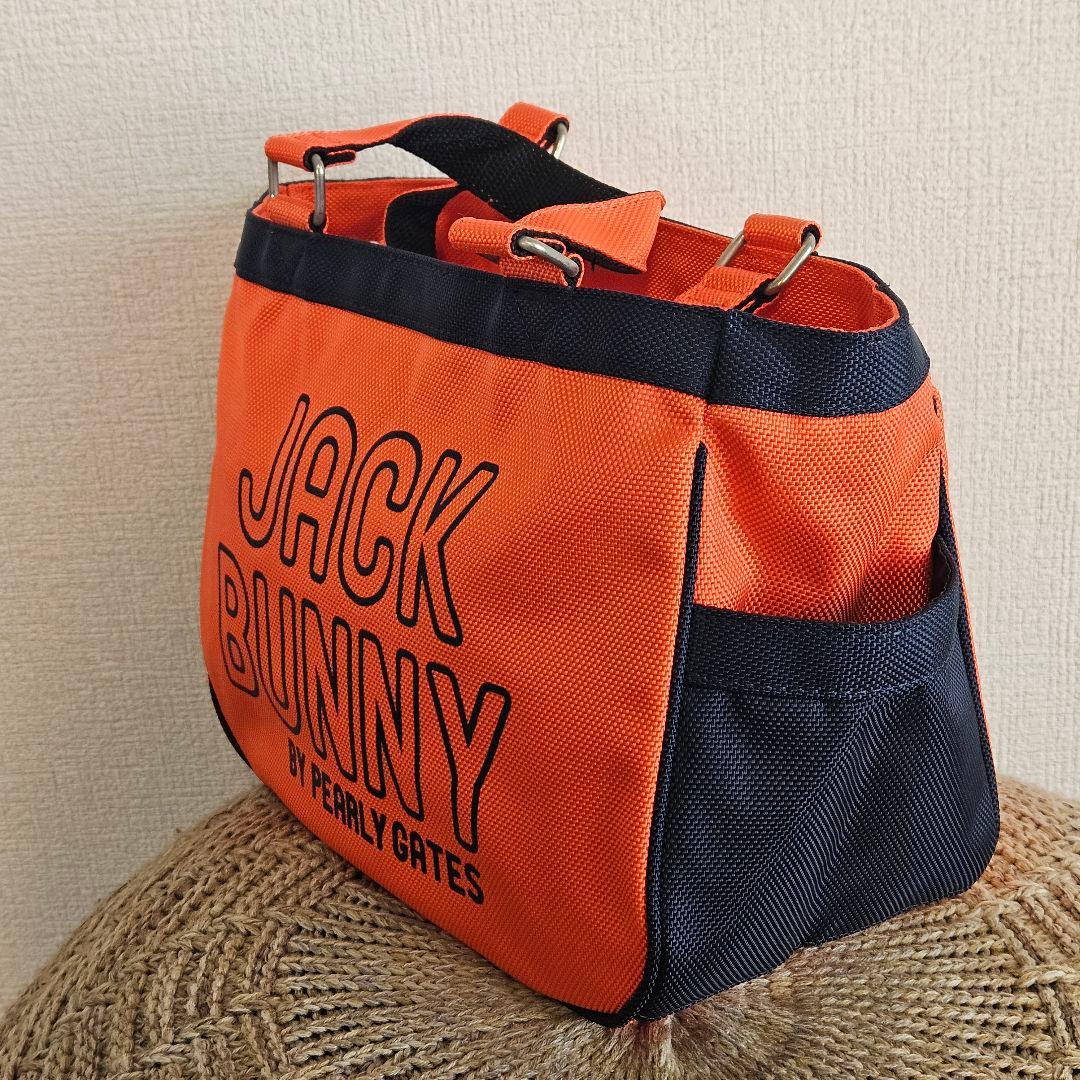 【美品】JACK BUNNY ラウンドバッグ オレンジ 折りたたみバッグ