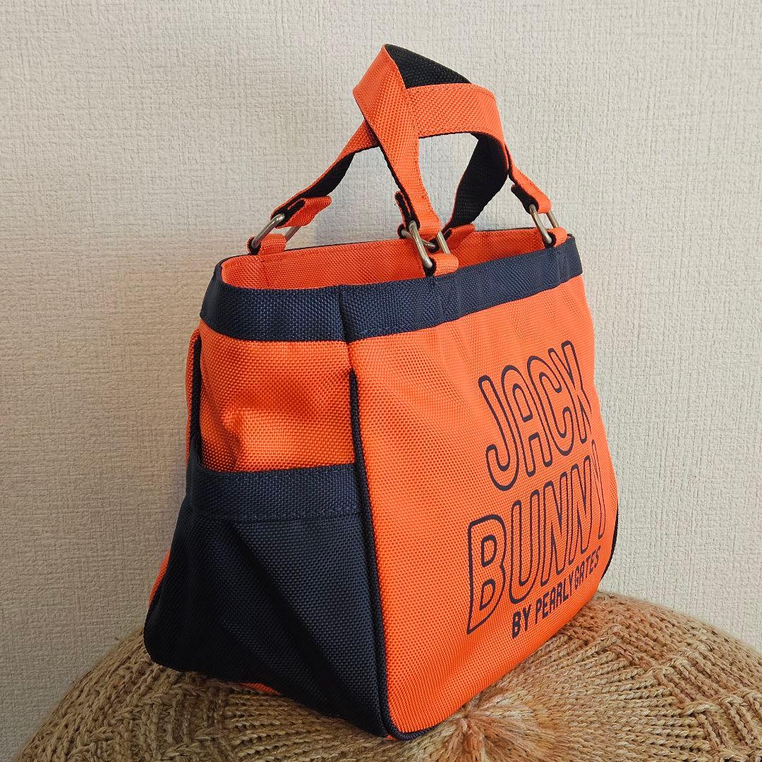 【美品】JACK BUNNY ラウンドバッグ オレンジ 折りたたみバッグ