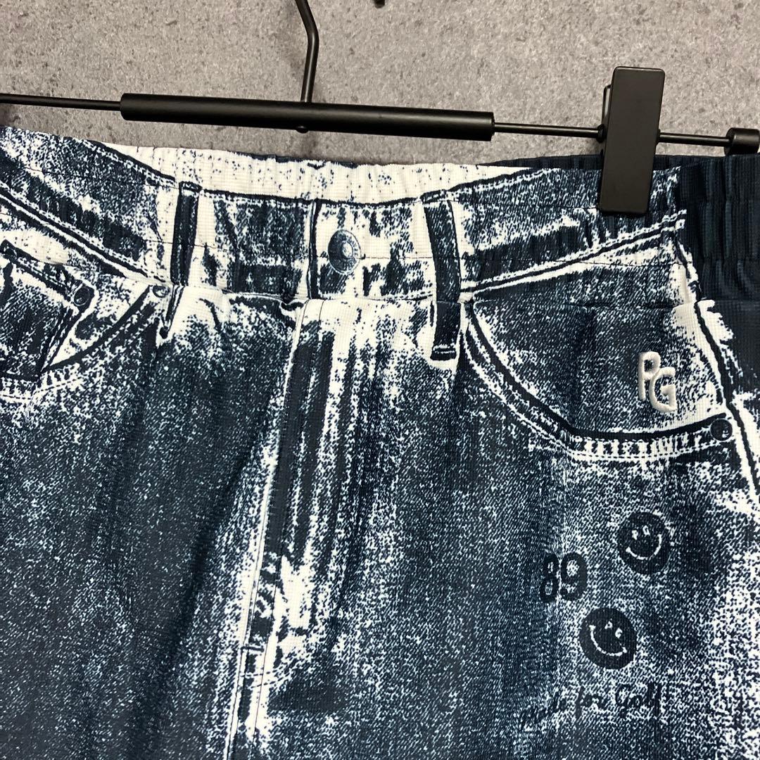 25ss パーリーゲイツ　パネルプリント　デニムスカート　1