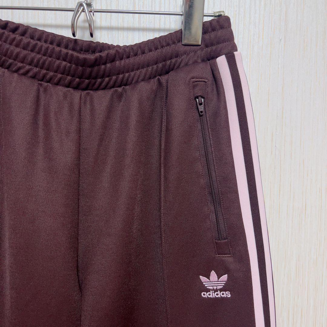 【美品】adidas ベッケンバウアー ジャージ トラックパンツ L 茶×ピンク