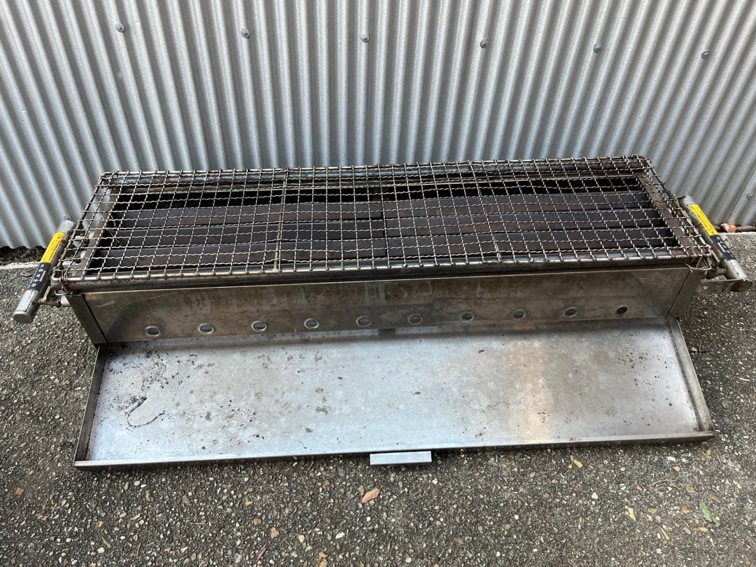 大型金属製グリル 網付き 焼き台 ガス接続可能 プロパン用 柴田金物 BBQ