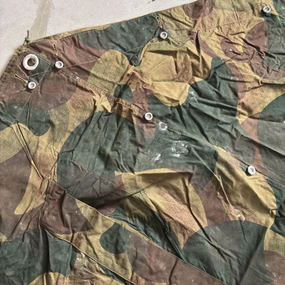 ④ベルギー軍実物 50s ブラッシュストロークカモ テント 軍幕 パップテント