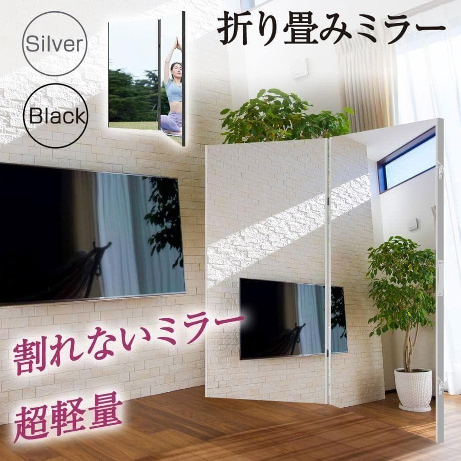 フィルムミラー 割れない鏡 折りたたみ 360度展開 80cm 2枚 2812