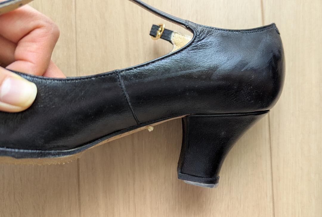 チャコット　Chacott　タップシューズ　黒　ストラップ付き　ヒール　24cm