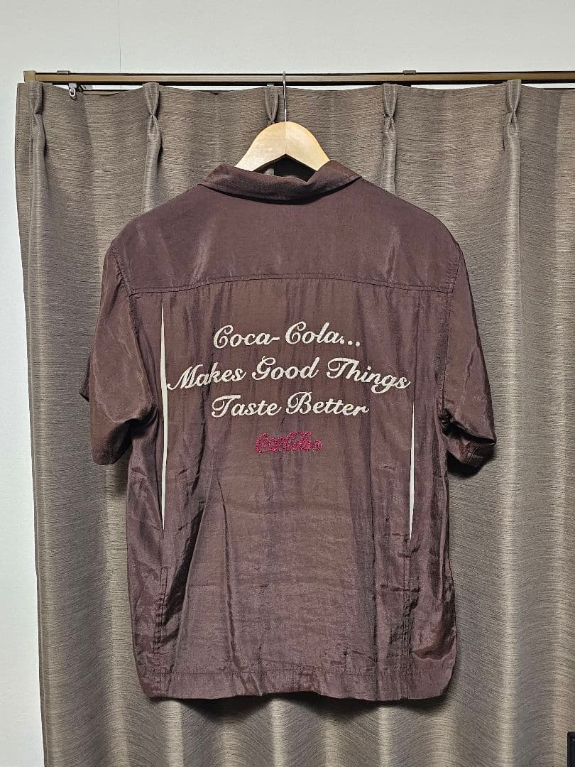 Coca-Cola　コカコーラ　ボウリングシャツ　古着　レーヨン　80s　90s