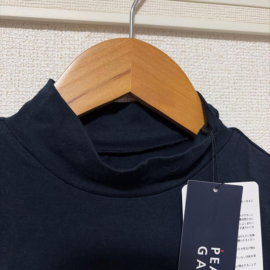 新品　パーリーゲイツ　半袖　モックネック　ネイビー ロゴ