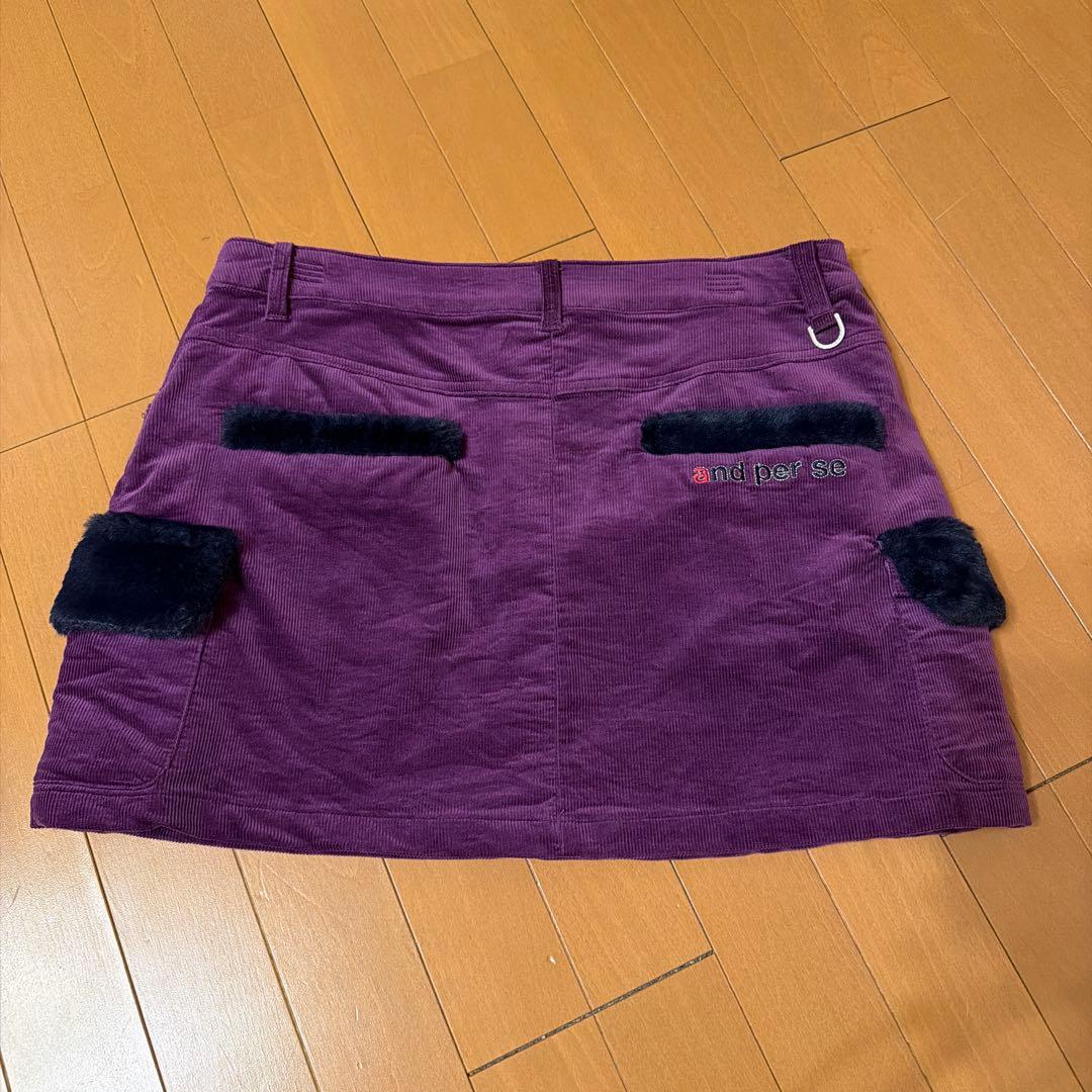 and per se（アンパスィ）スカート　コーデュロイ　パープルＬＬ