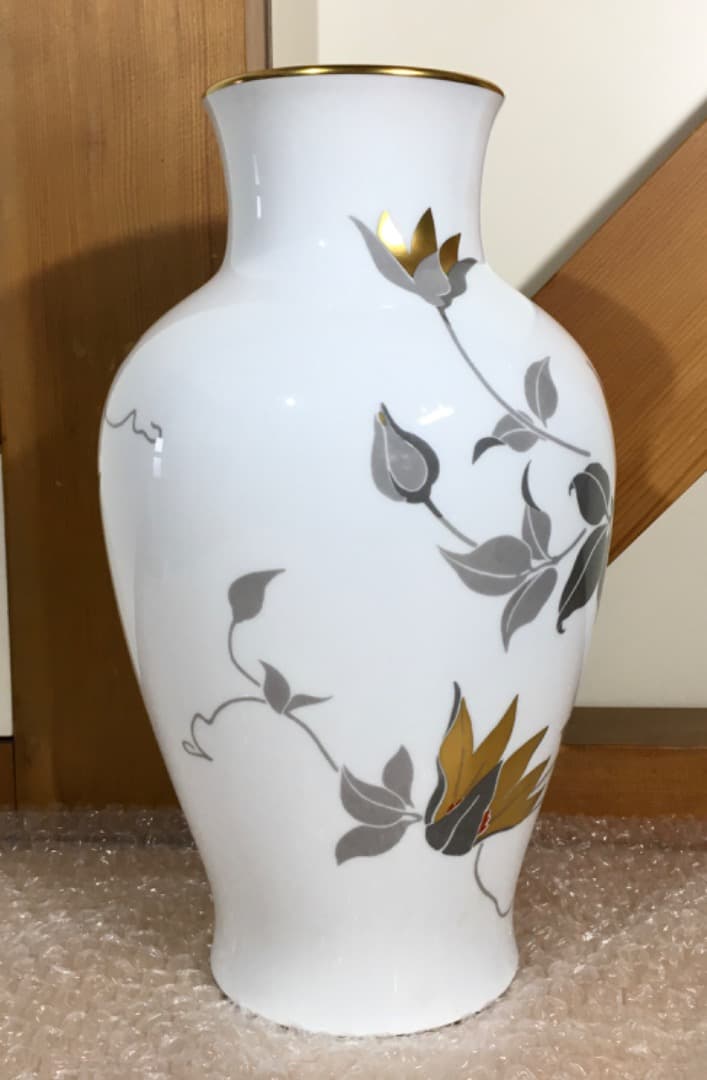 大倉陶園 OKURA CHINA 花瓶 陶磁器 花柄