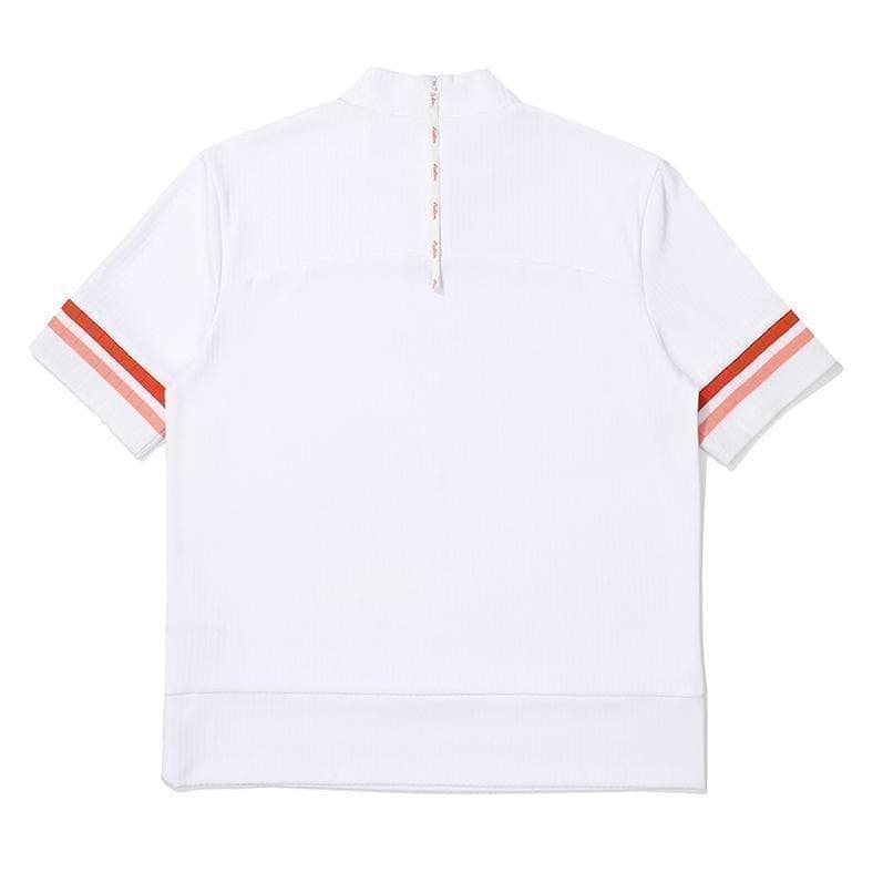 白M マルボンゴルフ モックネック シャツ Malbon Golf ハーフジップ