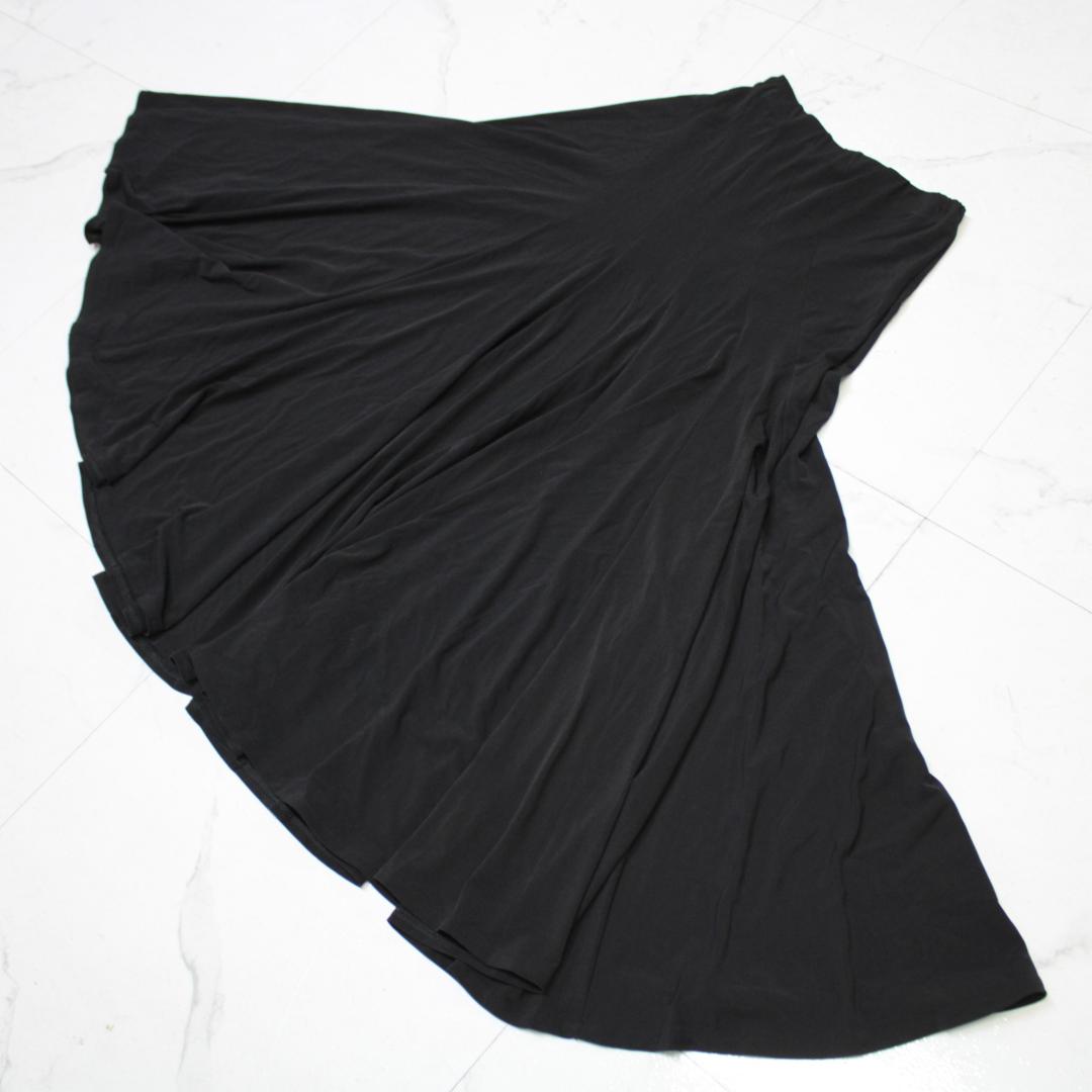 【美品 フラメンコ衣装】ブラック ファルダ スカート 黒 無地 ストレッチ
