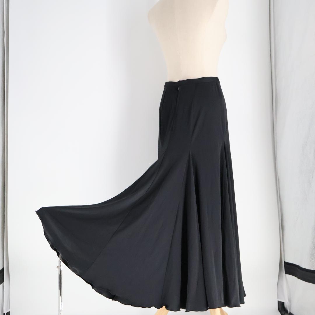 【美品 日本製 フラメンコ衣装】ブラック Chacott ファルダ スカート 黒
