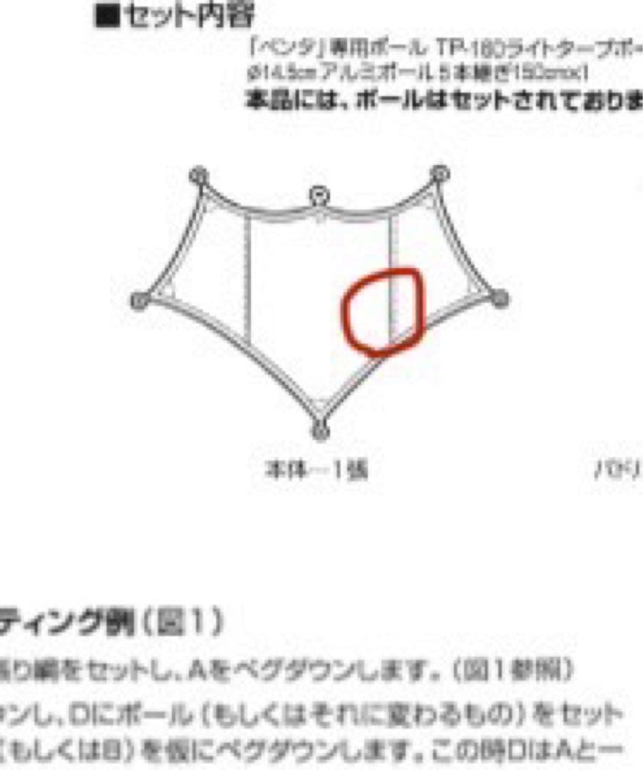  peak ライトタープ ペンタ シールド 付属品あり