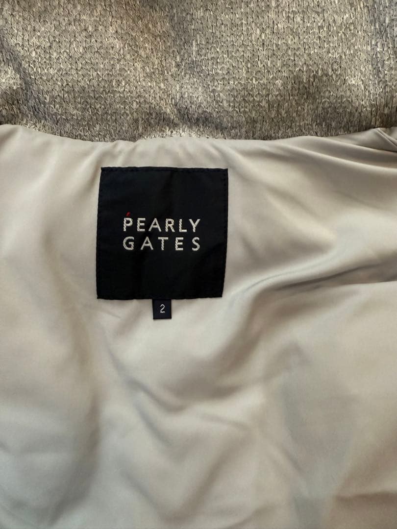 PEARLY GATES フード付きダウンベスト グレー