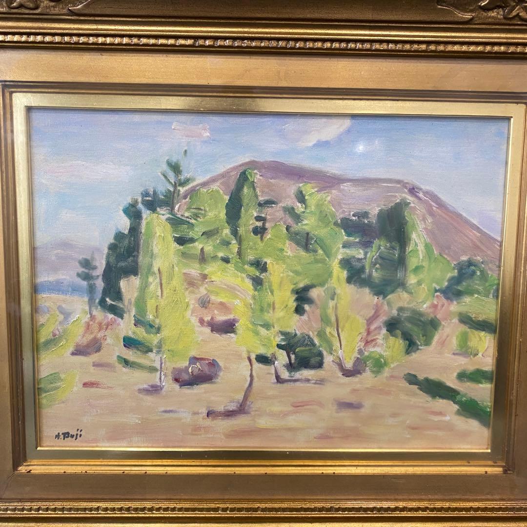 【新鹿江 早春】風景画 中型 金色フレーム　辻 永