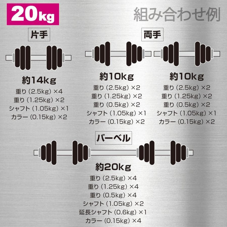 新品 ダンベル 可変式 5kg2個 10kg ダンベルセット 20kg 鉄アレイ