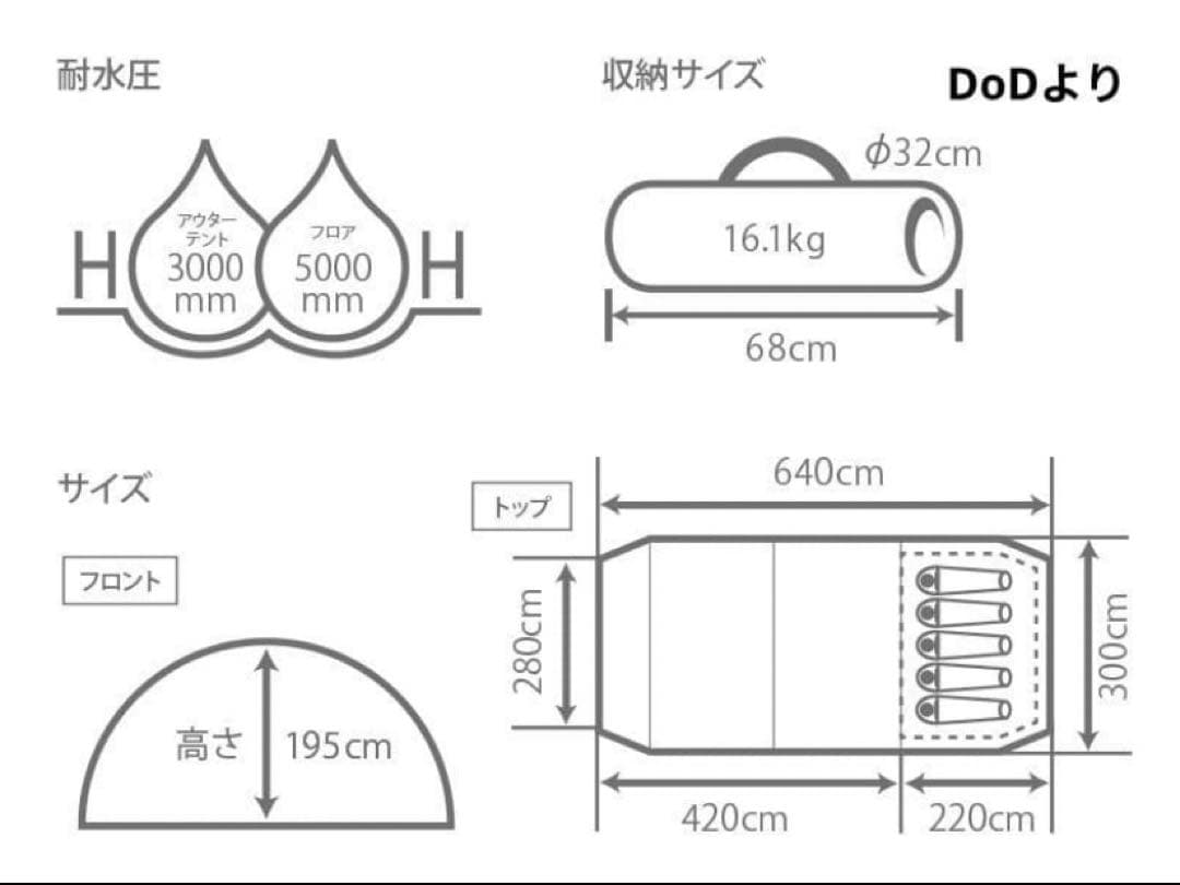 DoD KAMABOKO TENT2 タンカラー T5-489-TN