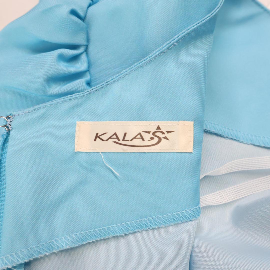 【フラダンス衣装】スカイブルー KALAS ワンピース ドレス 水色 イエロー