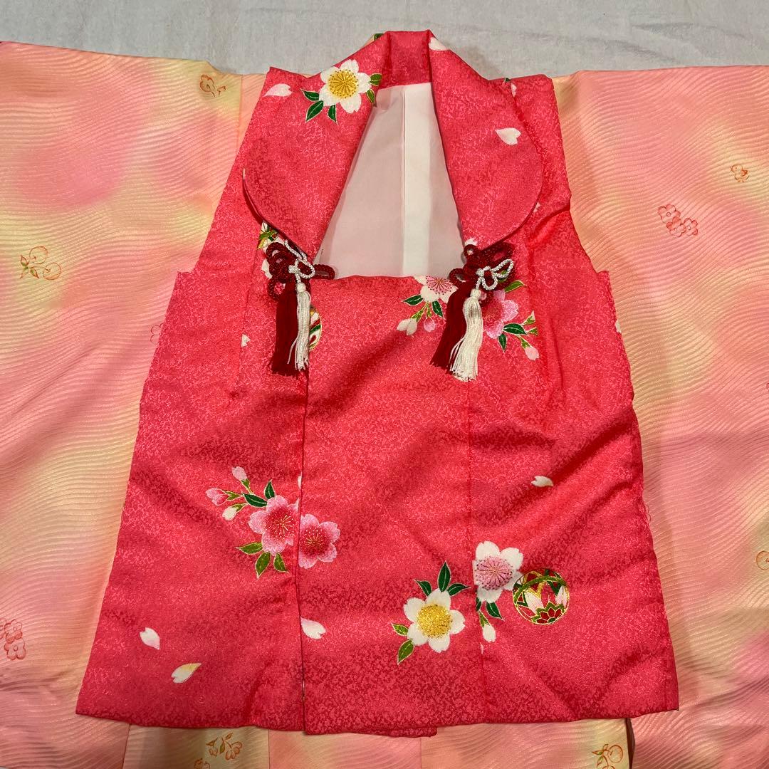 七五三　3歳　ピンク　被布　可愛い
