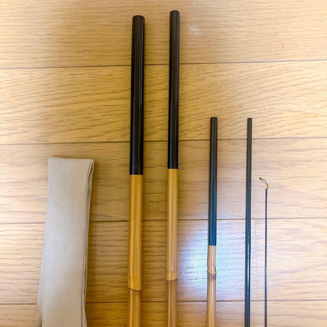 紀州竹竿 竹龍 高野竹 15.3尺 トップループ（環付き）藤握り　希少 美品
