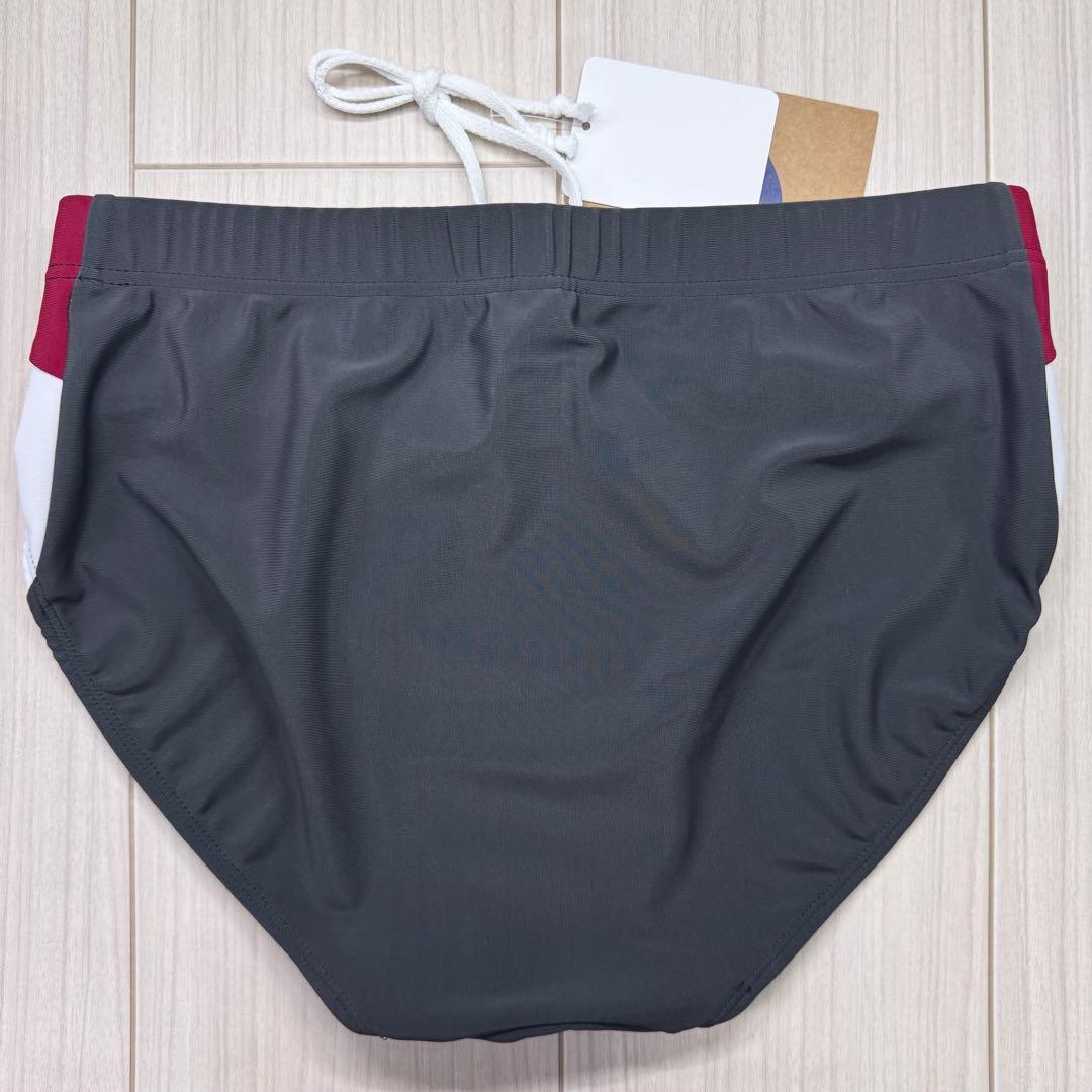 アシックス　女子陸上レーシングショーツ　4XL　ダークグレー×エンジ×ホワイト