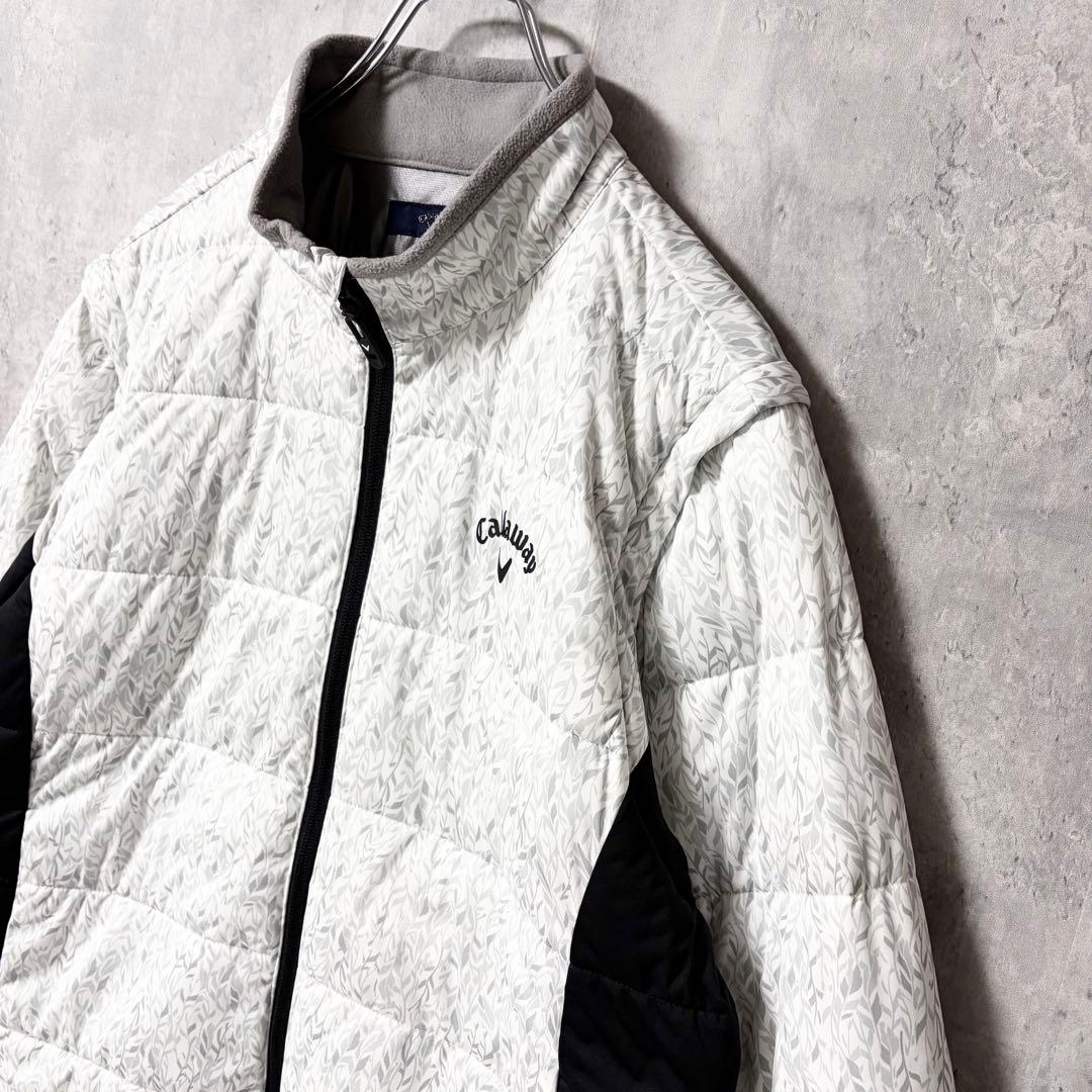 【極美品】キャロウェイ フェザープリントスターストレッチ2WAYブルゾン L