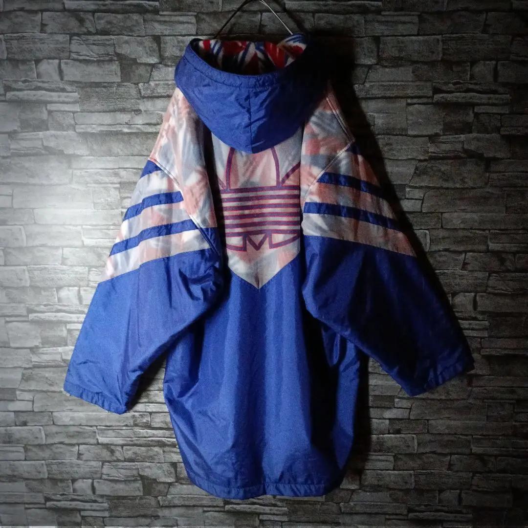 希少80ｓ90ｓ☆アディダスベンチコートトレフォイルロゴ 裏フリース デサント