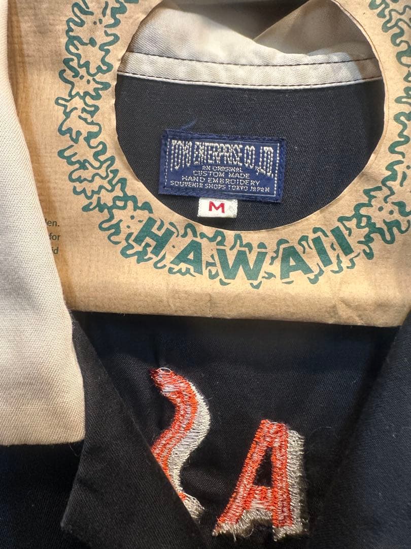 テーラー東洋　刺繍ボウリングシャツ M 黒 ALASKA