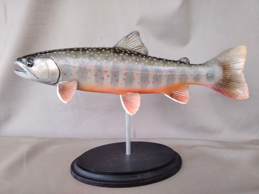 2ハンドメイド　27cmオショロコマ　イワナ　魚模型　フィギュア　ルアー釣り