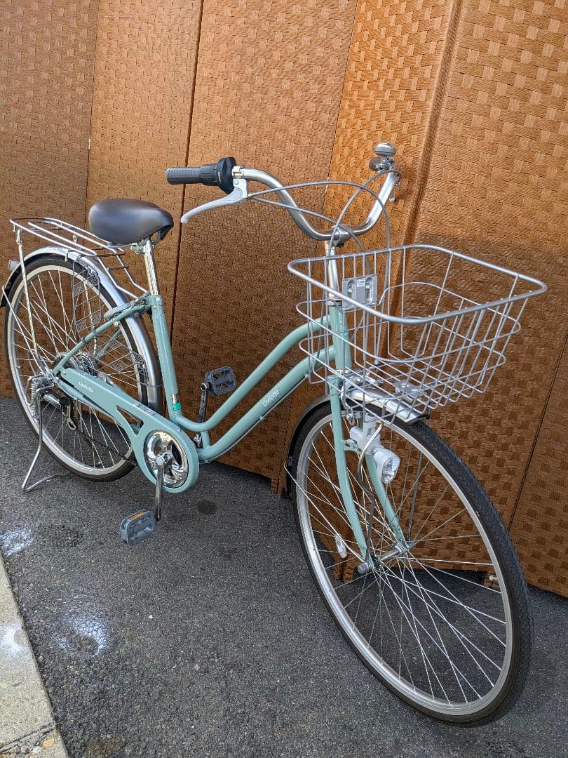 U052 美品 普通自転車 27インチ 6段変速 カギ付き