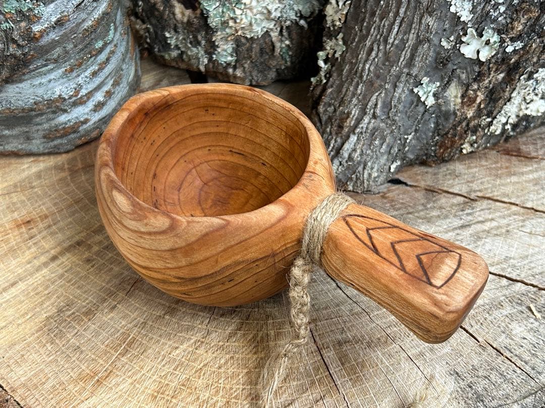 SUNSWOOD サンズウッド 山桜 kuksa ククサ　手彫り　ソロキャン野営
