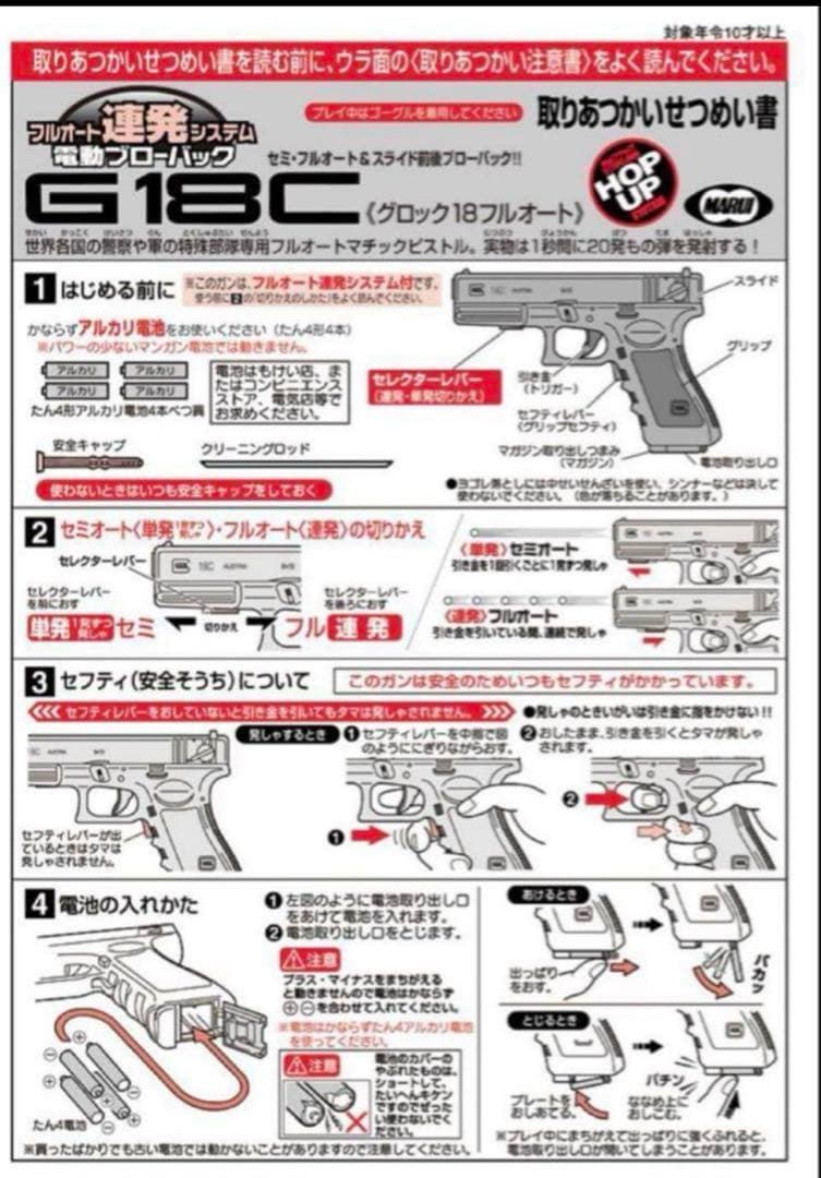 美品　東京マルイ　カスタム品　グロックG18C Glock 金属ピニオンギア