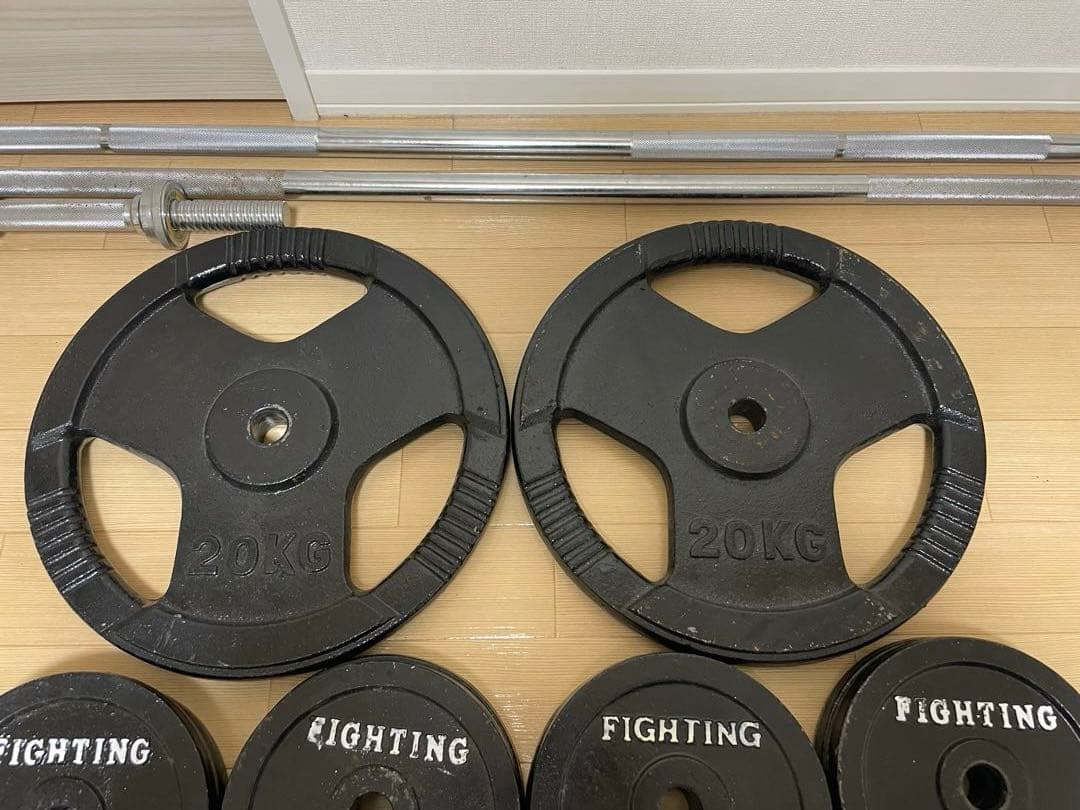 野村ボデファイティングロードバーベル2本ダンベル2本　125kg まとめ割