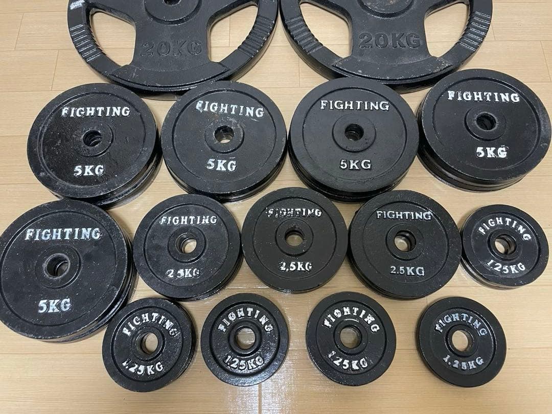 野村ボデファイティングロードバーベル2本ダンベル2本　125kg まとめ割