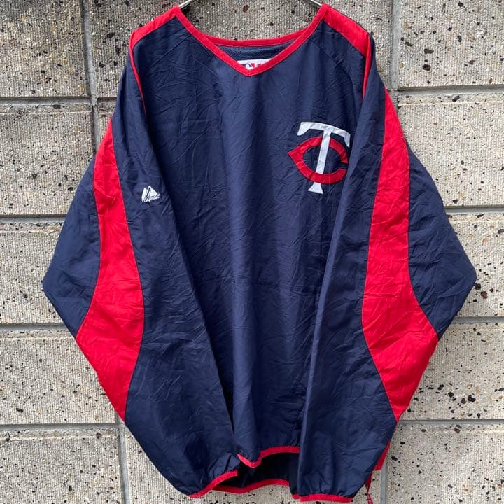 Majestic × MLB M.ツインズ XL ビッグサイズ プルジャケット