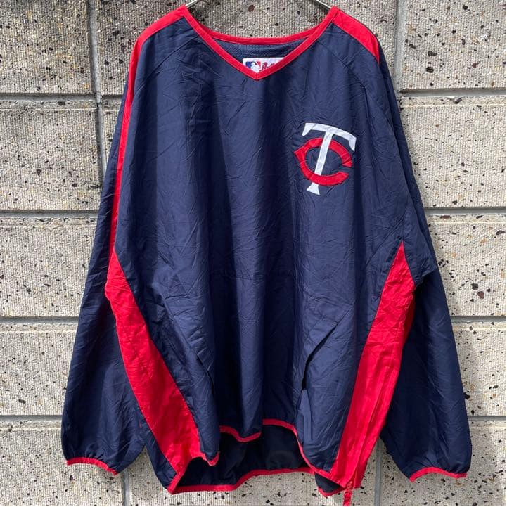 Majestic × MLB M.ツインズ XL ビッグサイズ プルジャケット